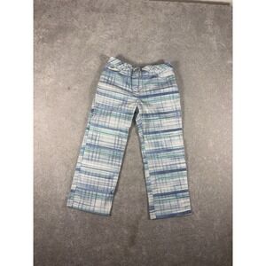 St John Sport Pants Womens 6 Marie Gray Plaid Print Cotton crop